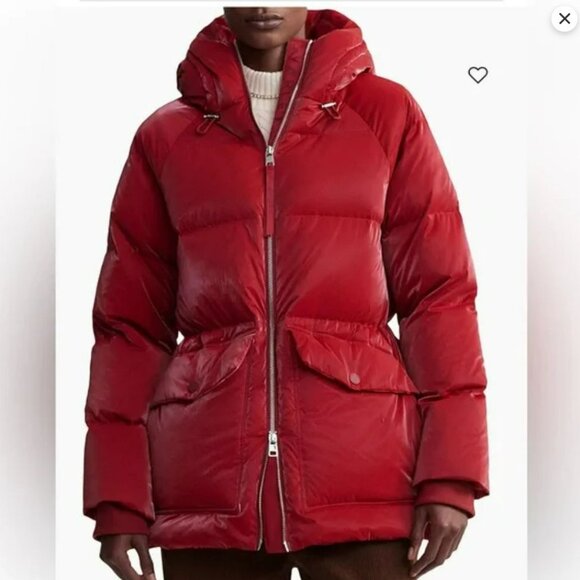 Varley Fullerton Down Puffer Jacket in red dahlia - Picture 1 of 13